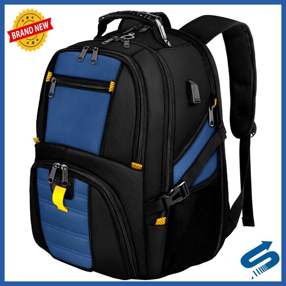 Large Travel Laptop Backpack Water Resistant USB Charging Port TSA Approved